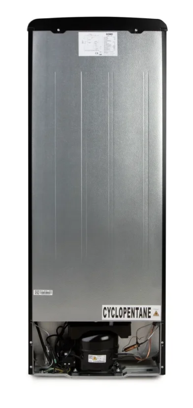 Retro lednice s mrazákem dole - matná černá - DOMO DO91713R