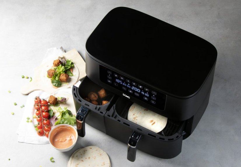 Dvojitá horkovzdušná fritéza 3+6 l - digitální - DOMO DO546FR