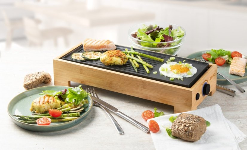 Stolný elektrický gril Plancha - Bamboo Style - DOMO DO9270G