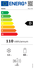 Lednice s mrazákem - černá - Outlet - PRIMO PR177FR/B1