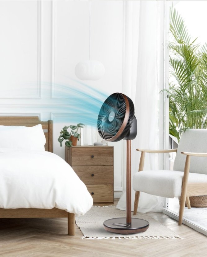 Stojanový ventilátor s 3D osciláciou - Wood Style - DOMO DO8155