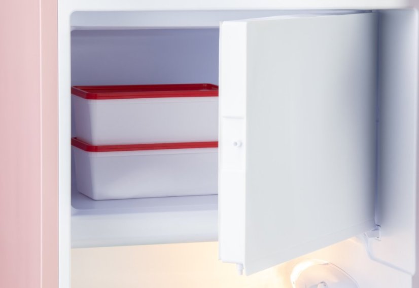 Retro lednice s mrazákem uvnitř - růžová - DOMO DO91708R