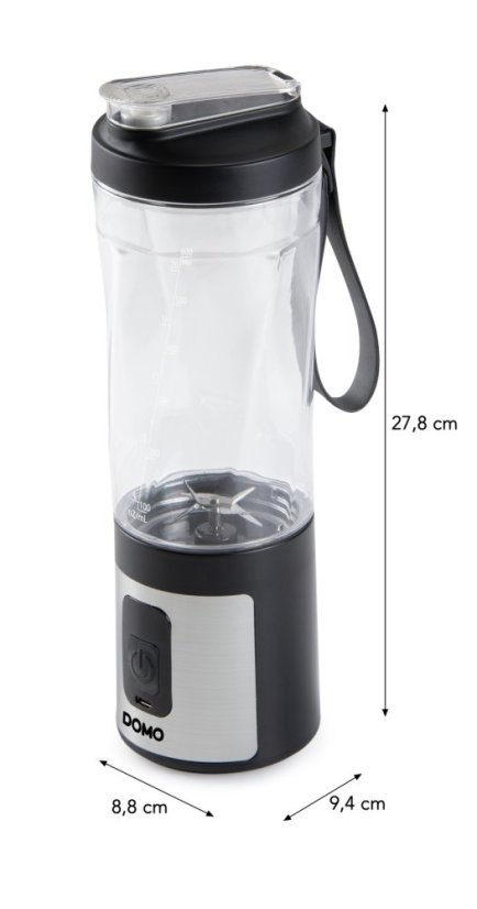 Aku smoothie mixér Blender-to-go 120W - černý - DOMO DO751BL
