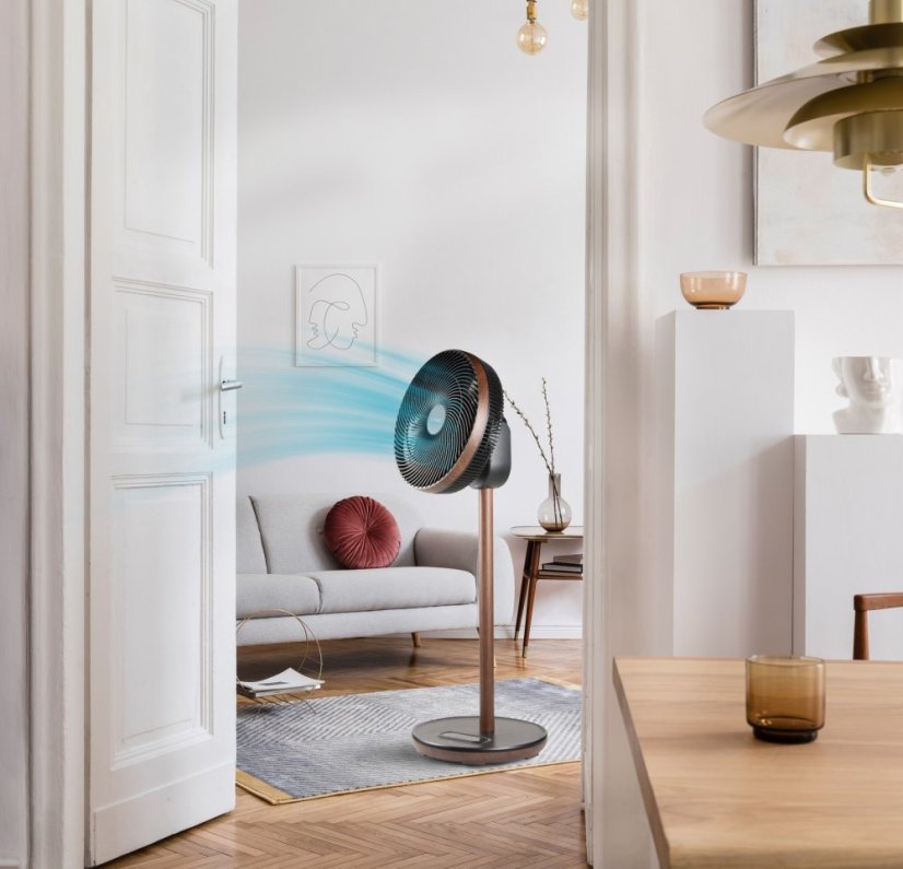 Stojanový ventilátor s 3D osciláciou - Wood Style - DOMO DO8155