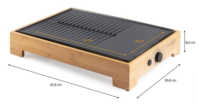 Stolný elektrický gril Plancha - Bamboo Style - DOMO DO9271G