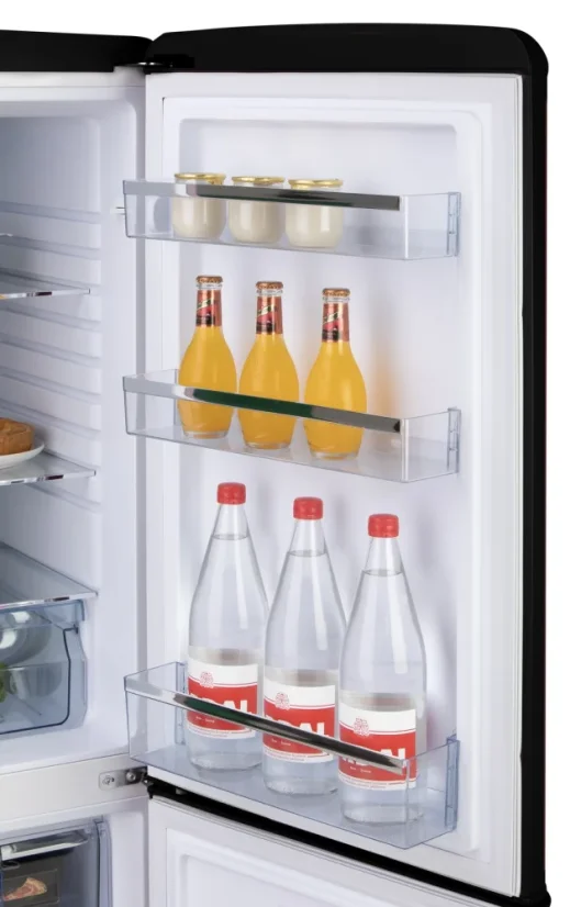 Retro lednice s mrazákem dole - matná černá - DOMO DO91713R