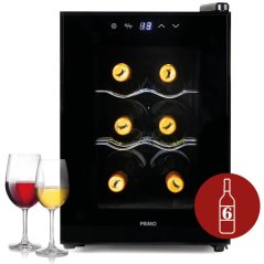Domácí vinotéka na 6 lahví - černá - PRIMO PR168WK