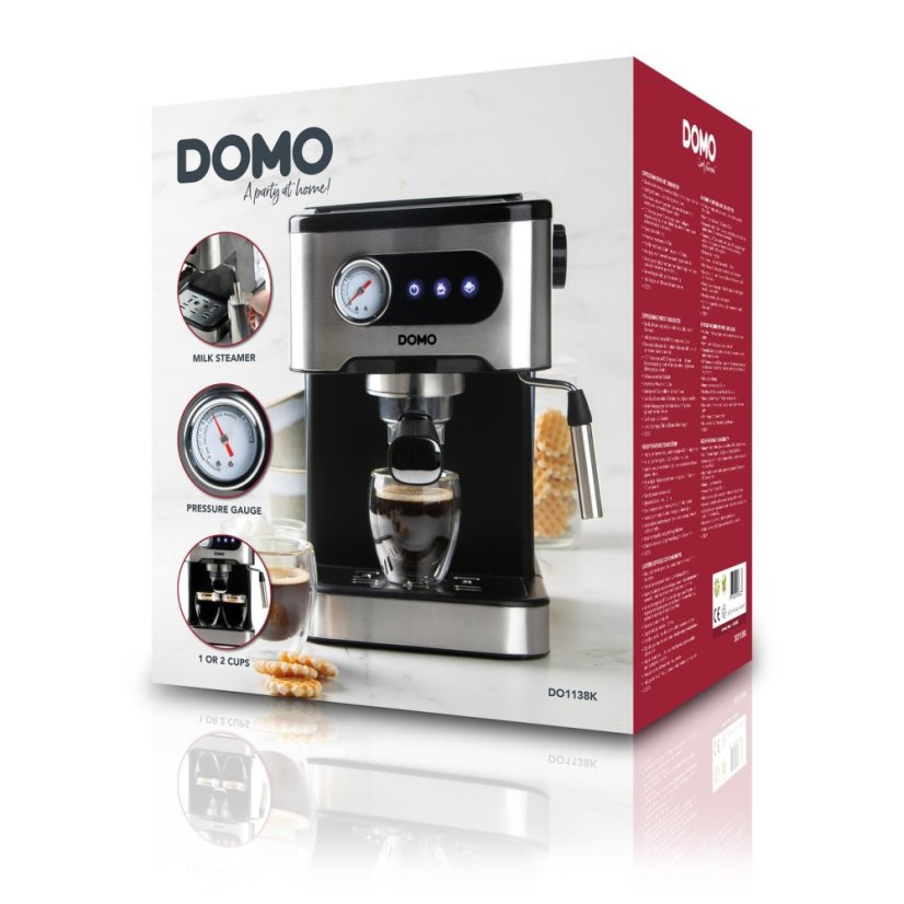 Espresso kávovar pákový - čierny - DOMO DO1138K
