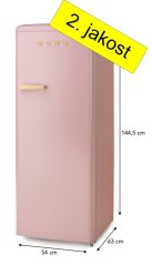 Retro lednice s mrazákem uvnitř - růžová - DOMO DO91708R