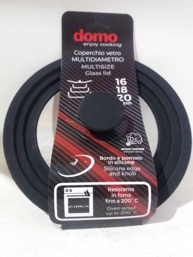 DOMO pokrievka univerzálna sklenená 16-20 cm