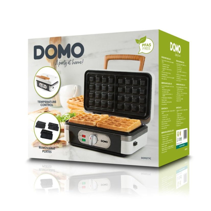 Sendvičovač - Gril - Vaflovač - 3v1 - bílý - DOMO DO9277C