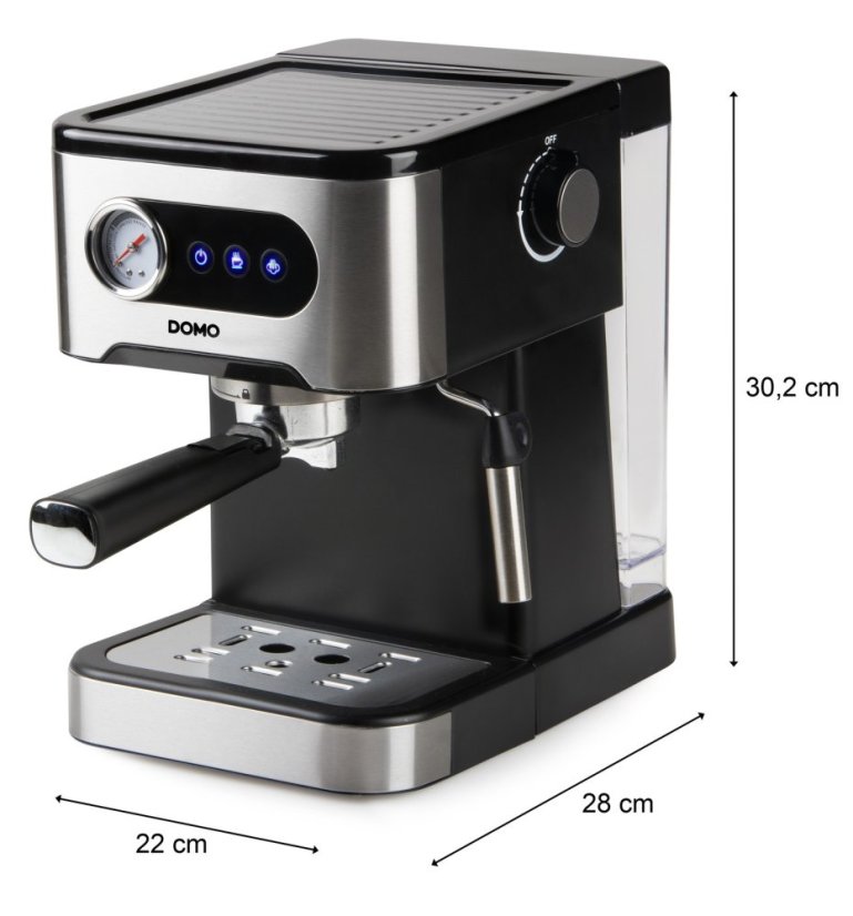 Espresso kávovar pákový - čierny - DOMO DO1138K