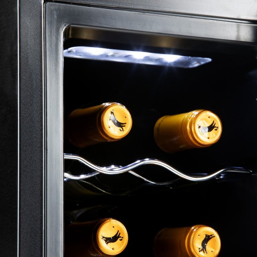 Domáca vinotéka na 8 fliaš - čierna - PRIMO PR169WK