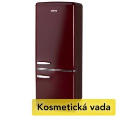 Retro lednice s mrazákem dole - bordó - outlet - DOMO - DO91707R