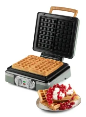 Vaflovač 4x7 s termostatom a časovačom - zelený - DOMO DO9279W