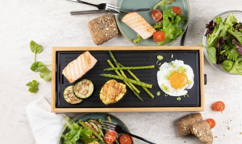 Stolný elektrický gril Plancha - Bamboo Style - DOMO DO9270G