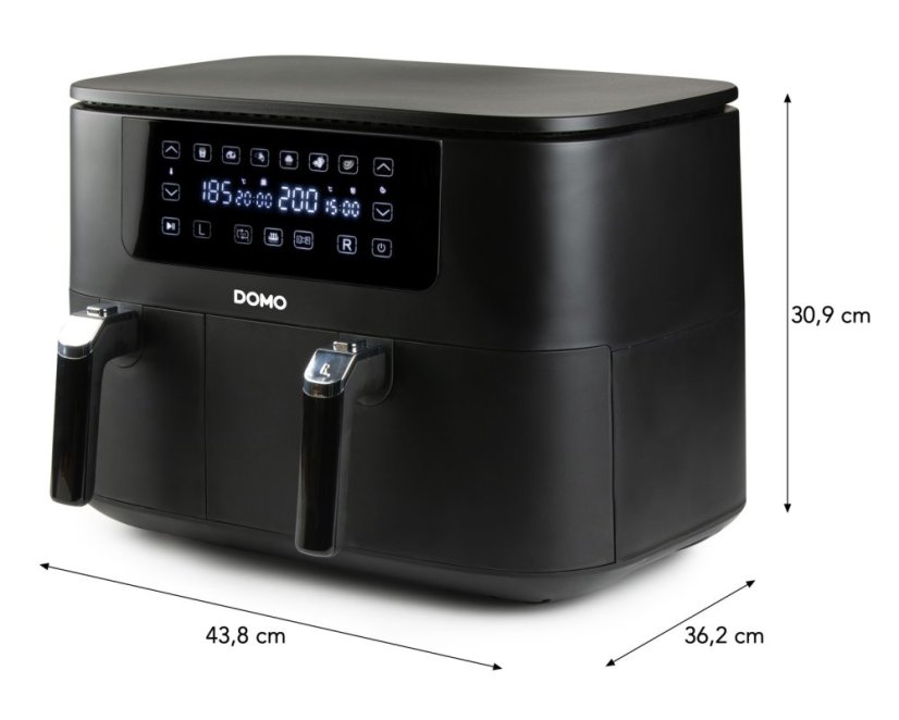 Dvojitá horkovzdušná fritéza 3+6 l - digitální - DOMO DO546FR