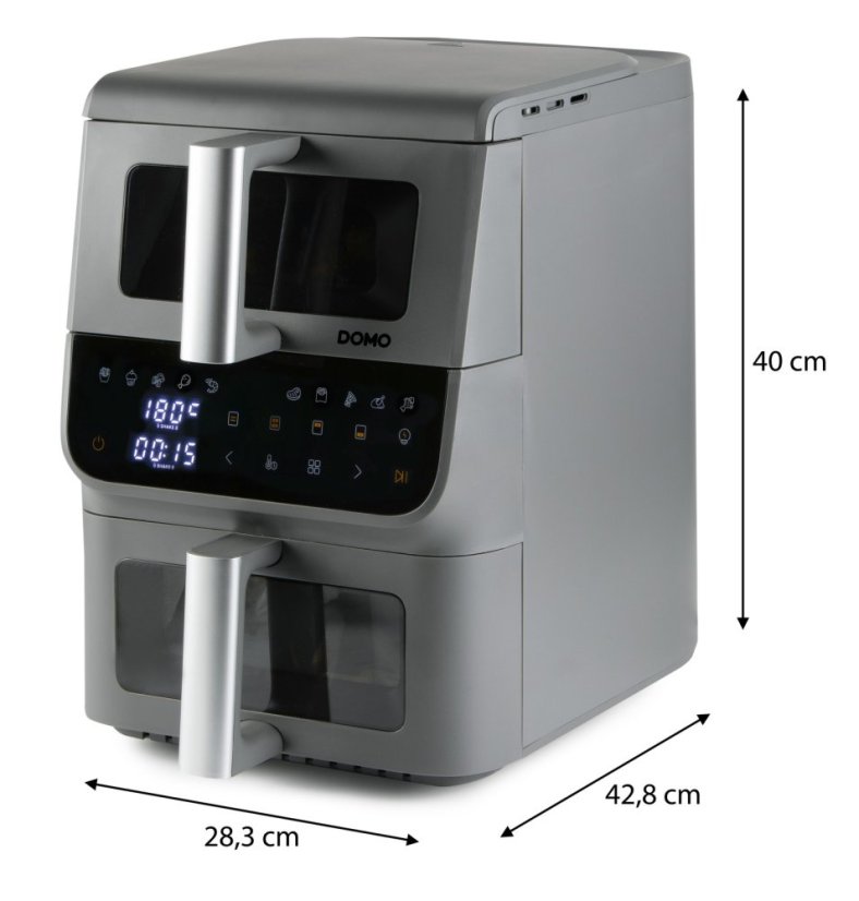 Vertikální dvojitá horkovzdušná fritéza 3,5+6,5 l - DOMO DO550FR
