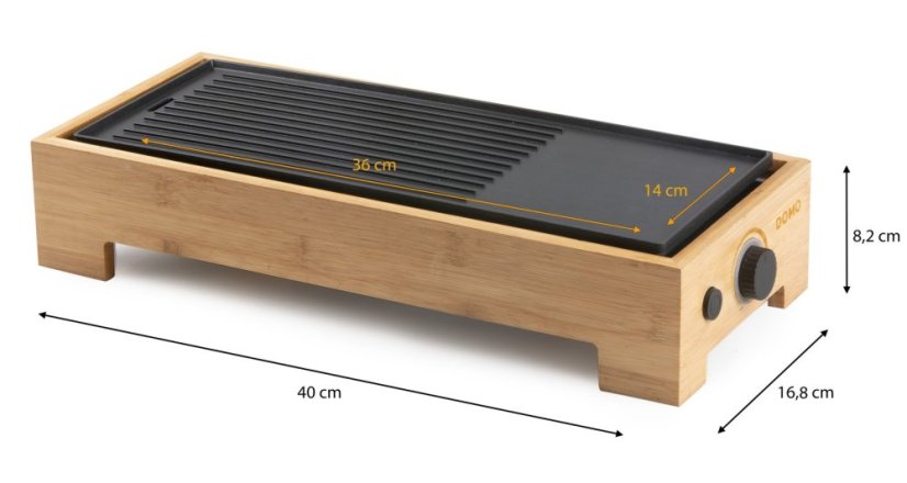 Stolný elektrický gril Plancha - Bamboo Style - DOMO DO9270G