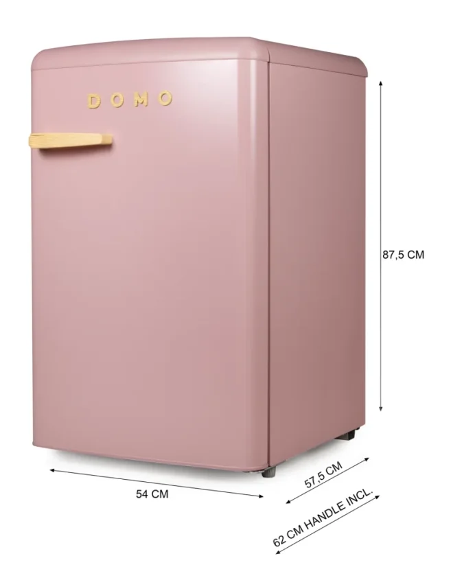 Retro mrazák - růžový s dekorací dřeva - DOMO DO91776R