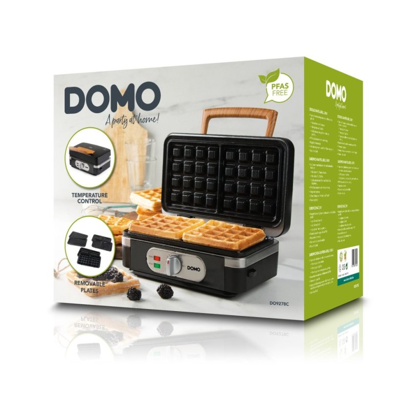 Sendvičovač - Gril - Vaflovač - 3v1 - černý - DOMO DO9278C
