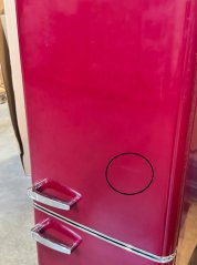 Retro lednice s mrazákem dole - bordó - outlet - DOMO - DO91707R