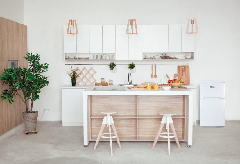 Lednice s mrazákom hore - biela - Primo PR156FR