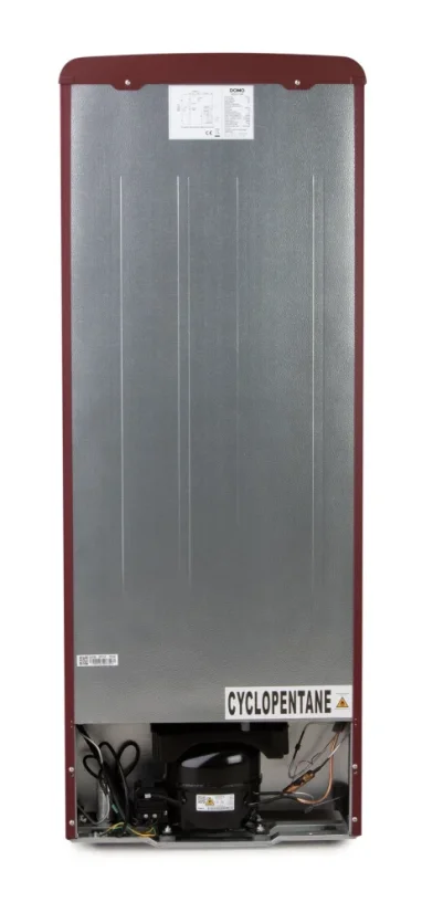 Retro lednice s mrazákem dole - matná vínová - DOMO DO91714R