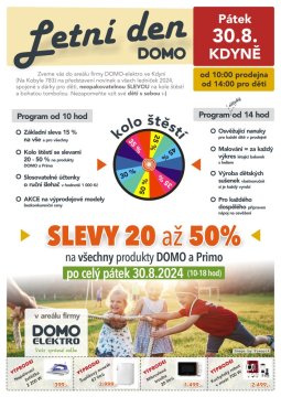 Letní den ☀ v DOMO-elektro - Pátek 30.8.2024 ve Kdyni