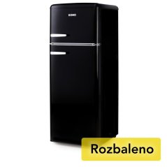 Retro chladnička s mrazničkou hore - čierna - Outlet - DOMO - DO91704R