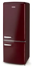 Retro chladnička s mrazničkou dole - bordó - DOMO DO91707R