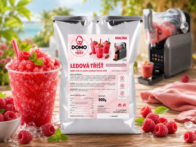 Směs na výrobu ledové tříště s malinovou příchutí - DV-LTMALINA