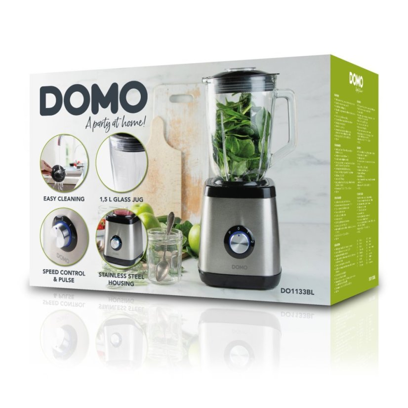 Stolný mixér so sklenenou nádobou - 1000 W - DOMO DO1133BL