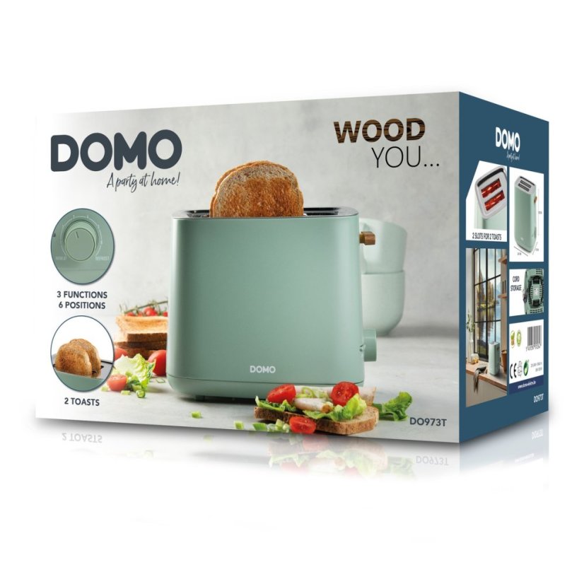 Hriankovač na 2 hrianky - zelený - WOOD YOU - DOMO DO973T