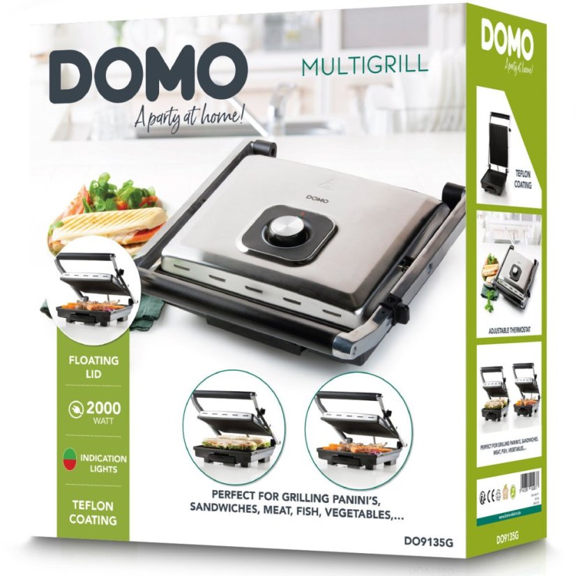 Kontaktní elektrický gril panini - DOMO DO9135G