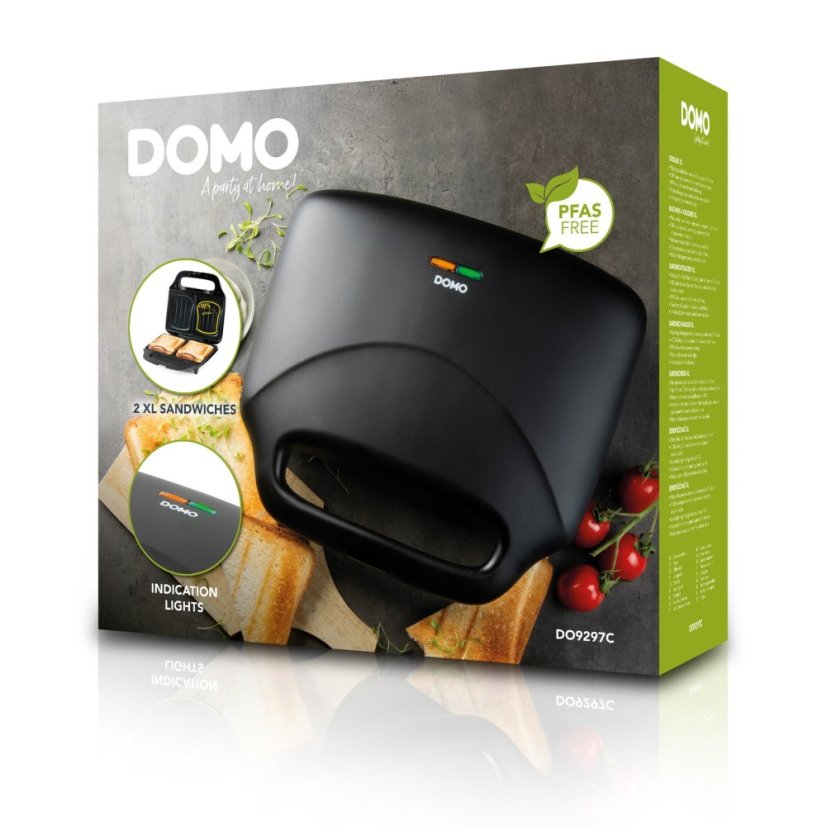 Sendvičovač na 2 XL sendviče - černý - DOMO DO9297C