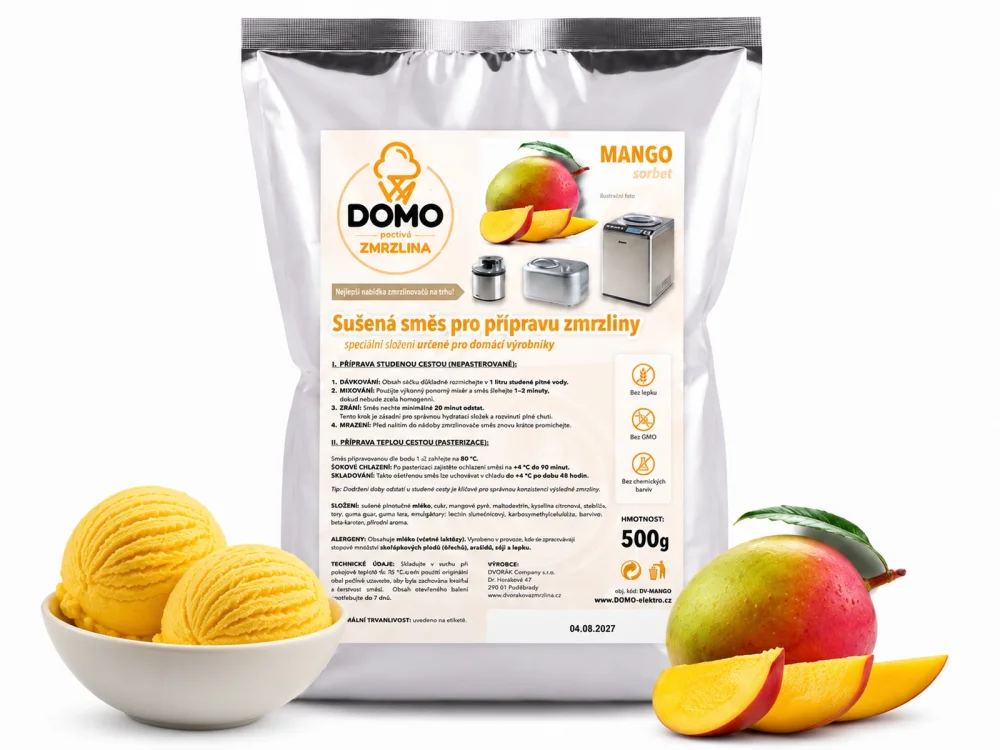 Směs na výrobu zmrzliny s příchutí manga - DV-MANGO