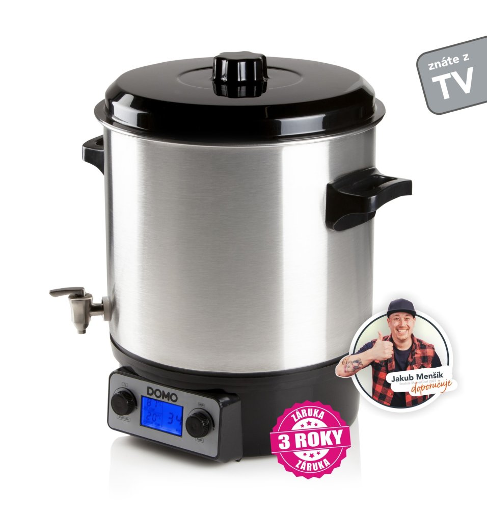 Levně Zavařovací hrnec nerez s LCD - nerez kohout - DOMO DO42326PC